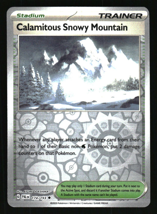 Calamitous Snowy Mountain 2023 Pokemon Paldea Evolved Front of Card