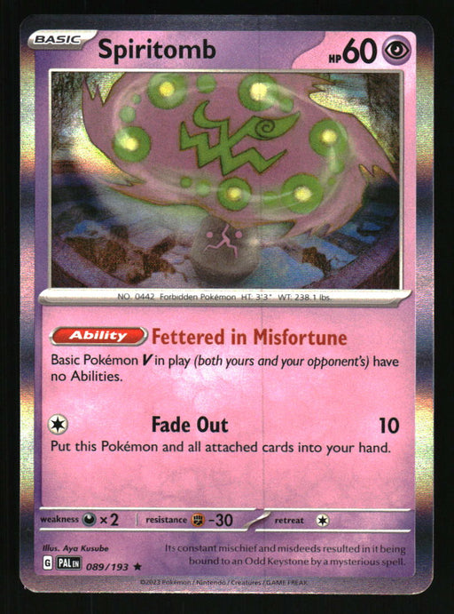 Spiritomb 2023 Pokemon Paldea Evolved Front of Card