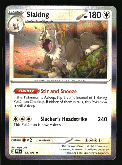 2023 Pokemon Paldea Evolved # 162 Slaking Set Foil Rare Collectible Craze America 2023 Pokemon Paldea Evolved # 162 Slaking Set Foil Rare Collectible Craze America