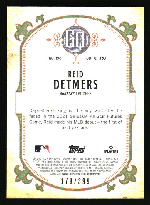 Reid Detmers 2022 Topps Gypsy Queen Back of Card