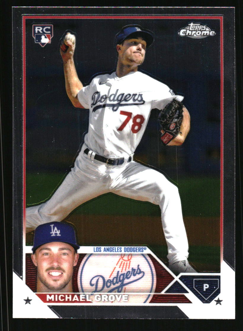 2023 Topps Chrome # 22 Michael Grove RC Base Los Angeles Dodgers