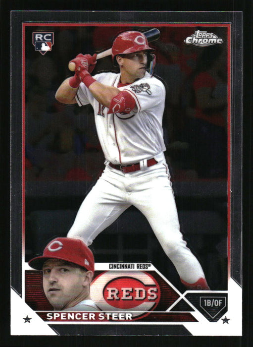 Spencer Steer 2023 Topps Chrome Front of Card