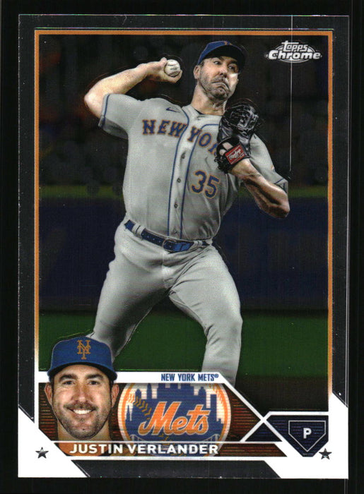 Justin Verlander 2023 Topps Chrome Front of Card