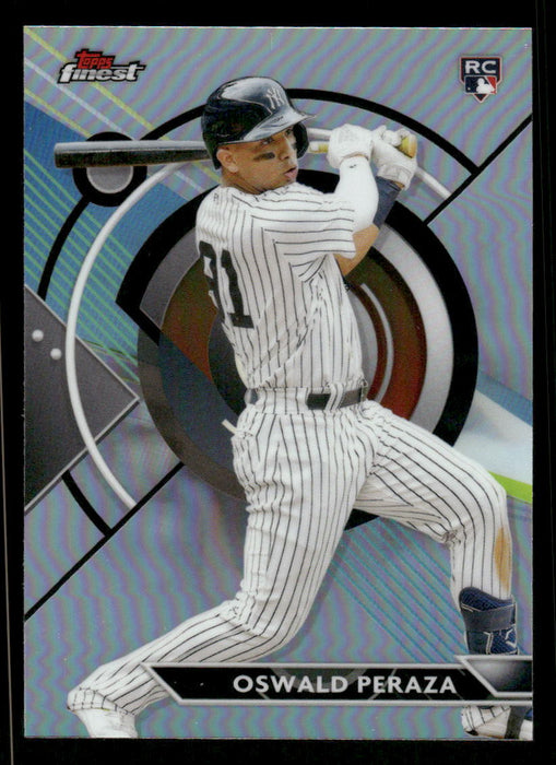 Oswald Peraza 2023 Topps Finest Refractor Front of Card