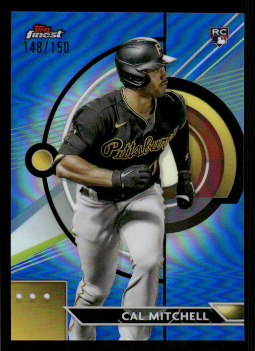 Cal Mitchell 2023 Topps Finest Blue Refractor Front of Card