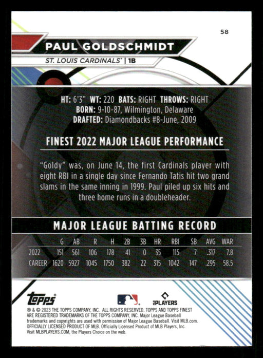Bo Naylor 2023 Topps Finest Base Back of Card