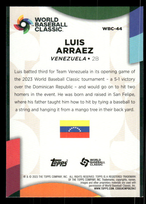 Luis Arraez 2023 Topps Series 2 Back of Card