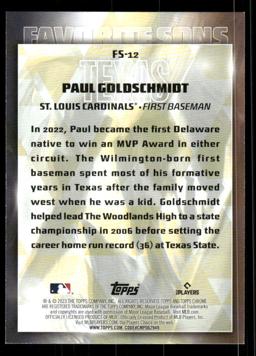 Paul Goldschmidt 2023 Topps Series 2 Back of Card