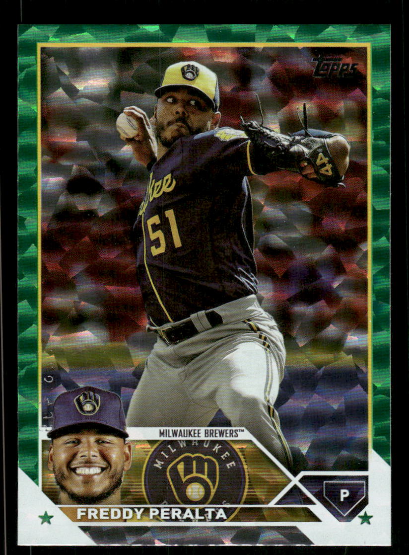 2023 Topps Series 2 # 353 Freddy Peralta Green Rainbow Foil 325/499 Mi —  Collectible Craze America