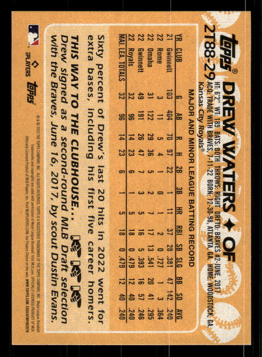 Drew Waters 2023 Topps Series 2 Back of Card