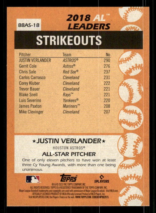 Justin Verlander 2023 Topps Series 2 Back of Card