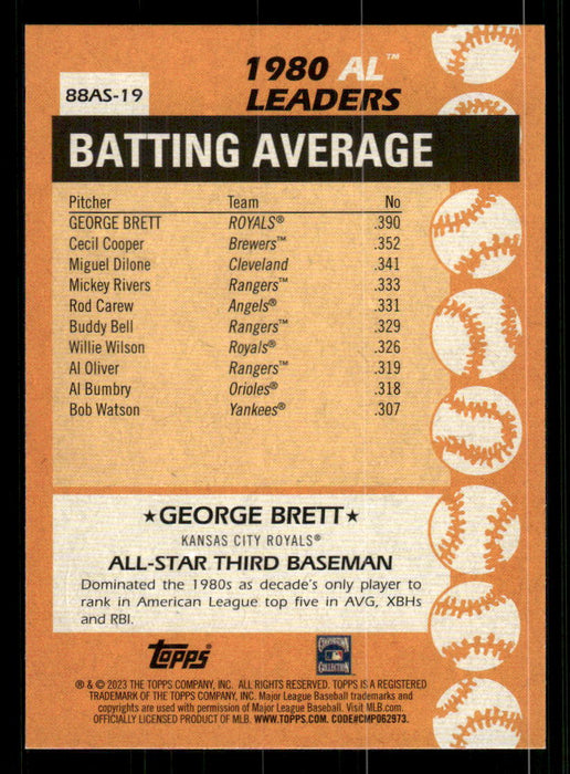 George Brett 2023 Topps Series 2 Back of Card