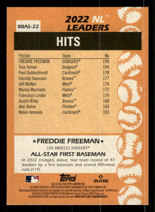 Freddie Freeman 2023 Topps Series 2 Back of Card