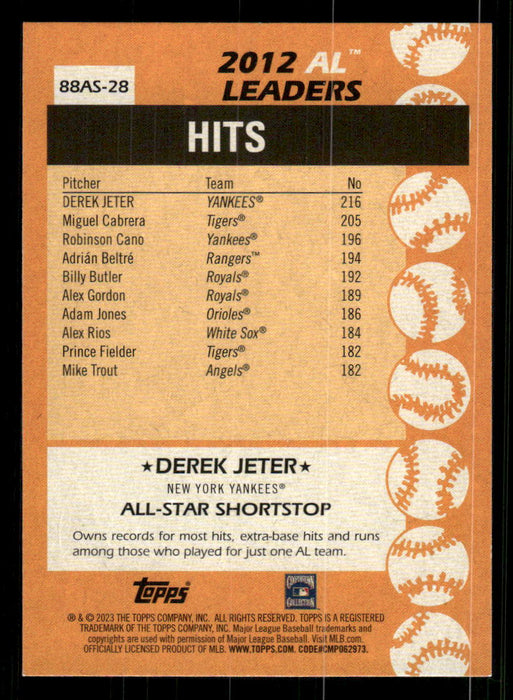 Derek Jeter 2023 Topps Series 2 Back of Card