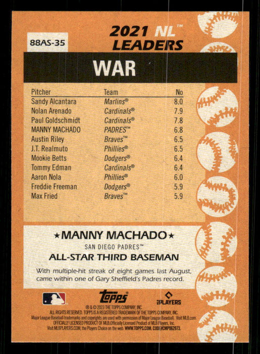 Manny Machado 2023 Topps Series 2 Back of Card