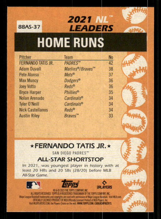 Fernando Tatis Jr. 2023 Topps Series 2 Back of Card