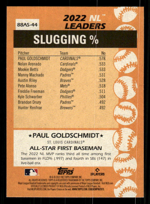 Paul Goldschmidt 2023 Topps Series 2 Back of Card