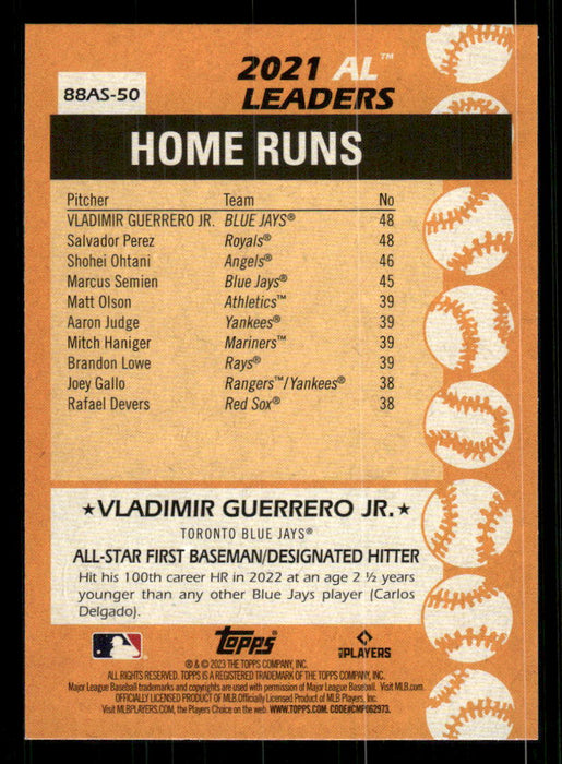 Vladimir Guerrero Jr. 2023 Topps Series 2 Back of Card