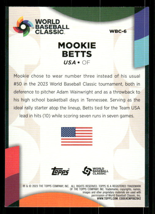 Mookie Betts 2023 Topps Series 2 Back of Card