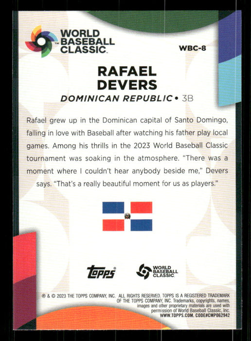 Rafael Devers 2023 Topps Series 2 Back of Card