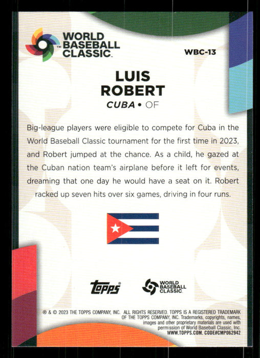 Luis Robert 2023 Topps Series 2 Back of Card