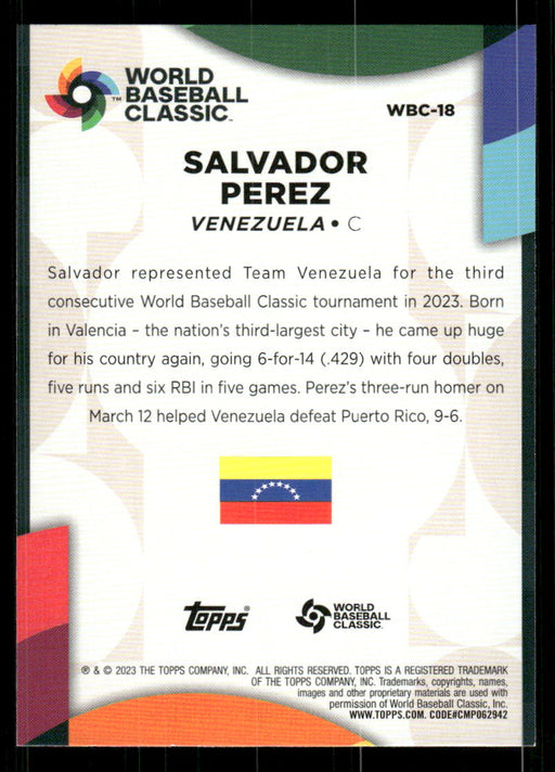 Salvador Perez 2023 Topps Series 2 Back of Card