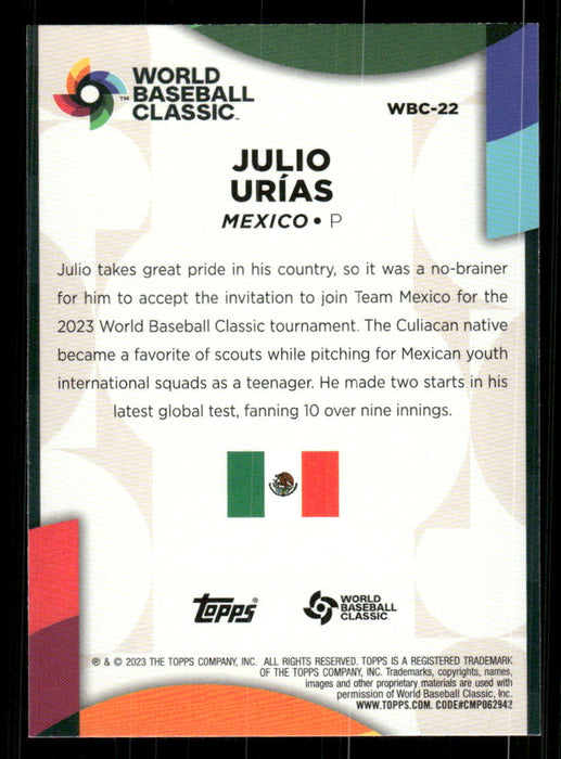 Julio Urias 2023 Topps Series 2 Back of Card