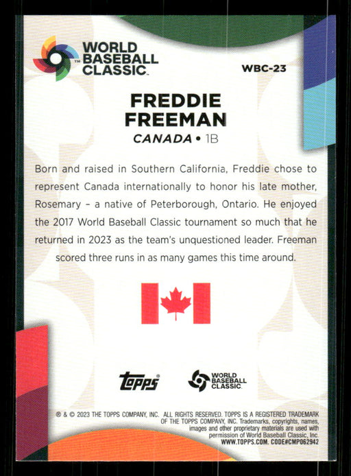 Freddie Freeman 2023 Topps Series 2 Back of Card