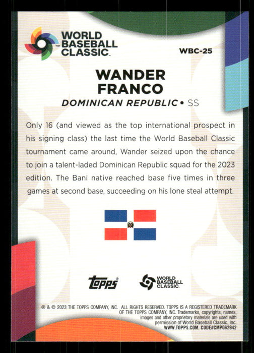 Wander Franco 2023 Topps Series 2 Back of Card