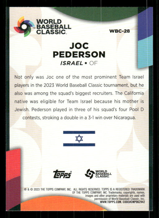 Joc Pederson 2023 Topps Series 2 Back of Card