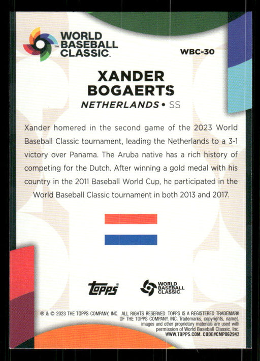 Xander Bogaerts 2023 Topps Series 2 Back of Card