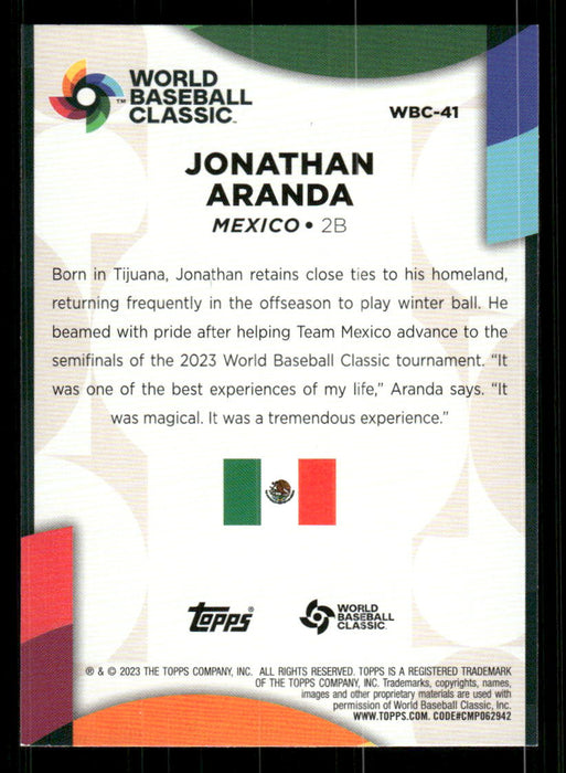 Jonathan Aranda 2023 Topps Series 2 Back of Card