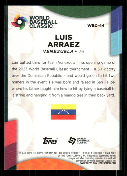 Luis Arraez 2023 Topps Series 2 Back of Card