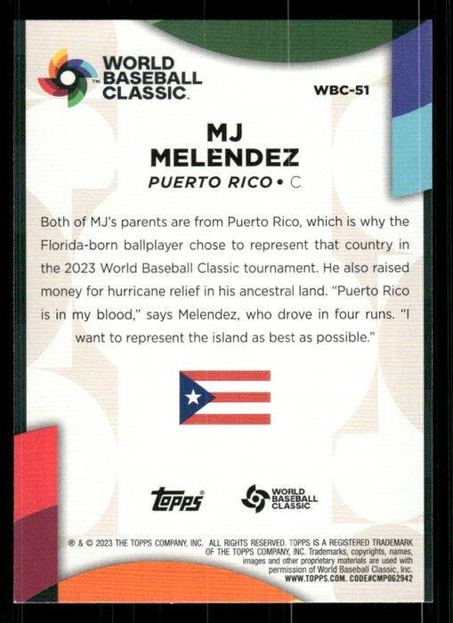 MJ Melendez 2023 Topps Series 2 Back of Card