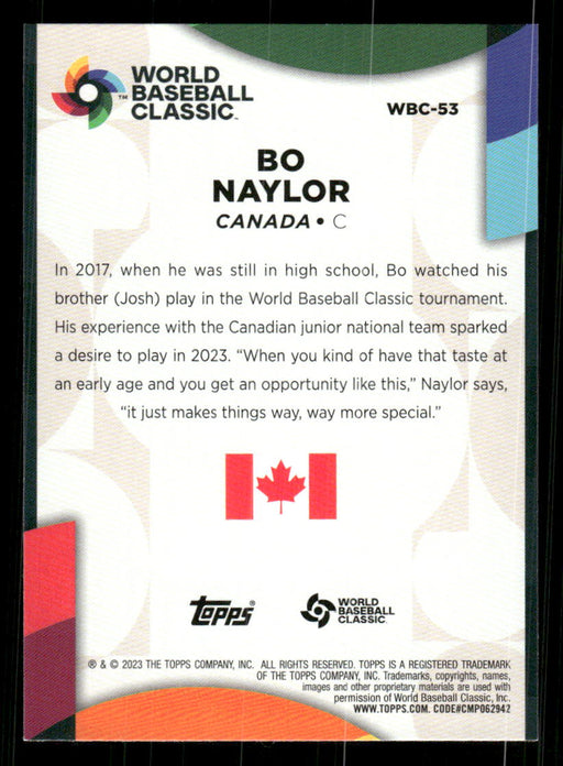 Bo Naylor 2023 Topps Series 2 Back of Card