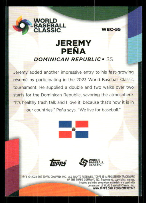 Jeremy Pena 2023 Topps Series 2 Back of Card