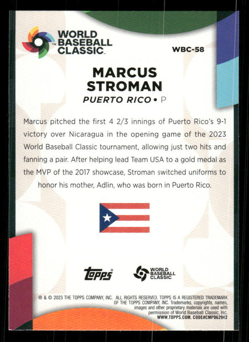 Marcus Stroman 2023 Topps Series 2 Back of Card