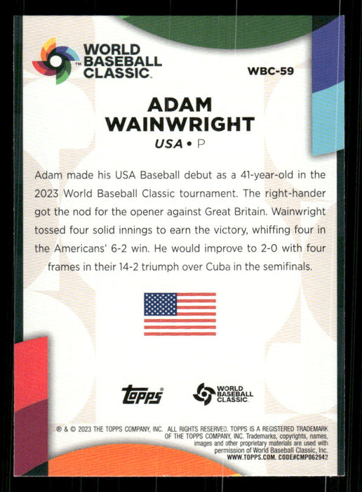 Adam Wainwright 2023 Topps Series 2 Back of Card