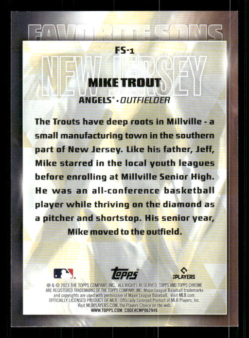 Mike Trout 2023 Topps Series 2 Back of Card