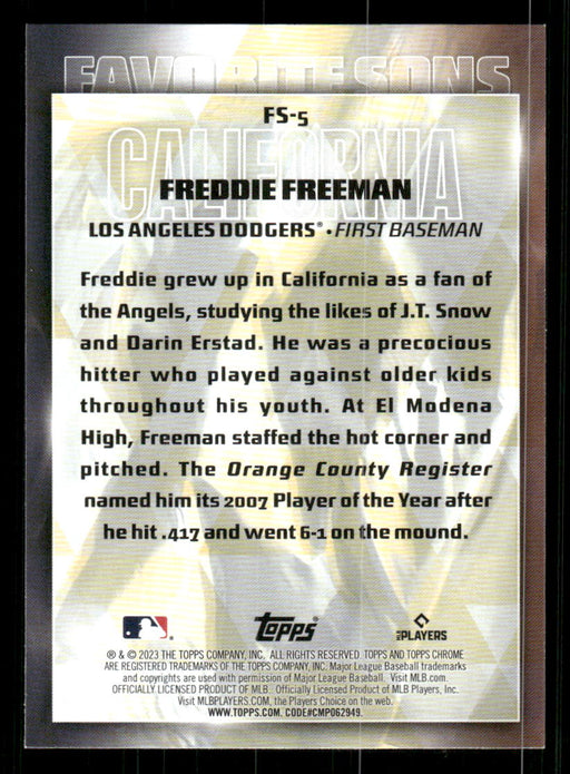 Freddie Freeman 2023 Topps Series 2 Back of Card