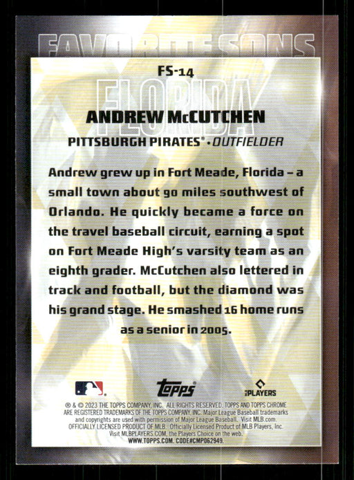 Andrew McCutchen 2023 Topps Series 2 Back of Card