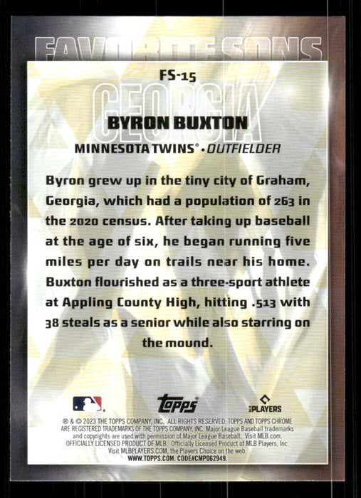 Byron Buxton 2023 Topps Series 2 Back of Card