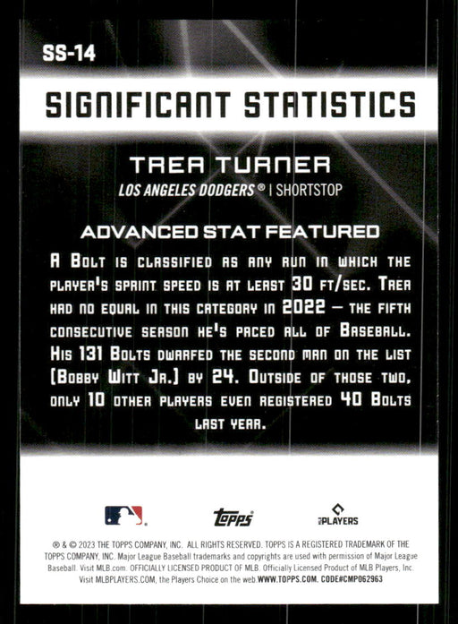 Trea Turner 2023 Topps Series 2 Back of Card