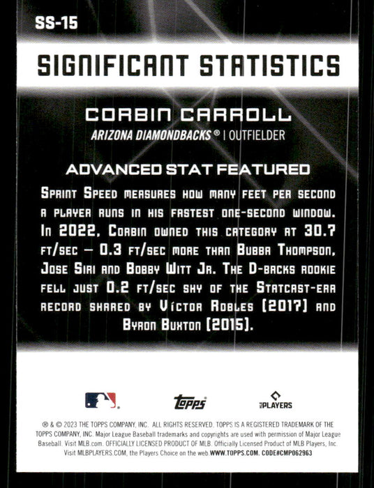 Corbin Carroll 2023 Topps Series 2 Back of Card