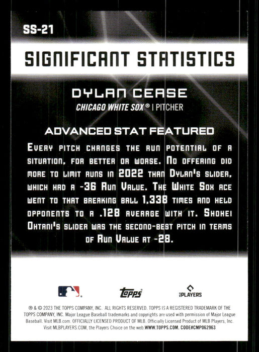 Dylan Cease 2023 Topps Series 2 Back of Card