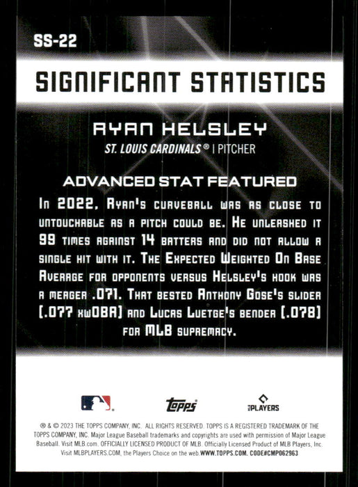 Ryan Helsley 2023 Topps Series 2 Back of Card