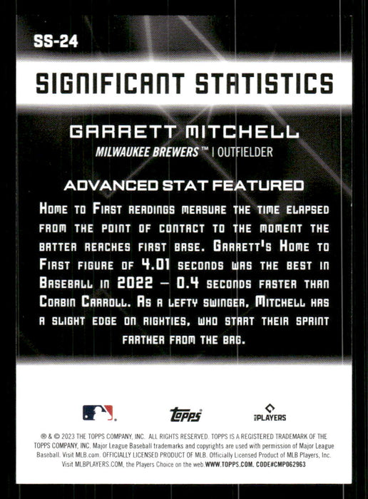 Garrett Mitchell 2023 Topps Series 2 Back of Card