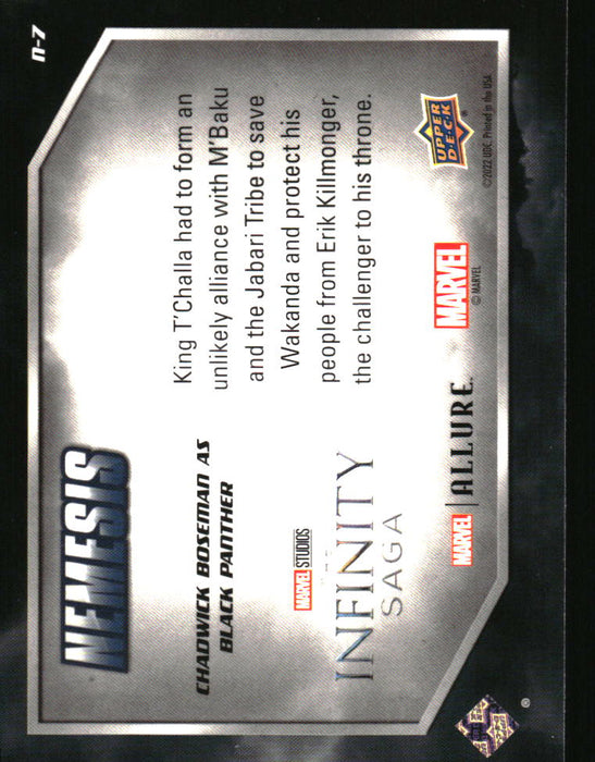 Chadwick Boseman as Black Panther 2022 Upper Deck Marvel Allure Back of Card