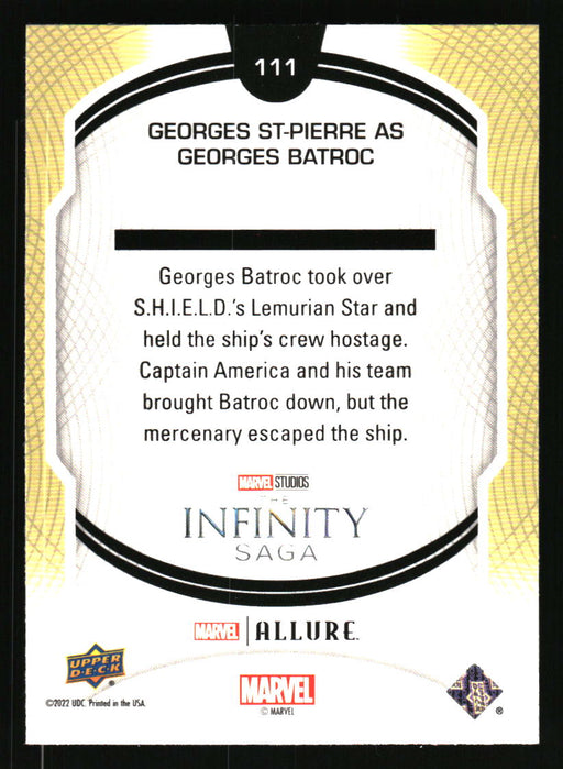 Georges St-Pierre as Georges Batroc 2022 Upper Deck Marvel Allure Back of Card