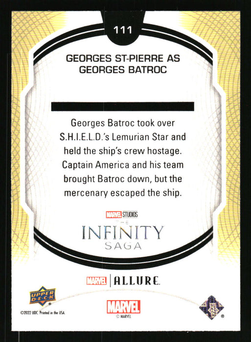 Georges St-Pierre as Georges Batroc 2022 Upper Deck Marvel Allure Back of Card